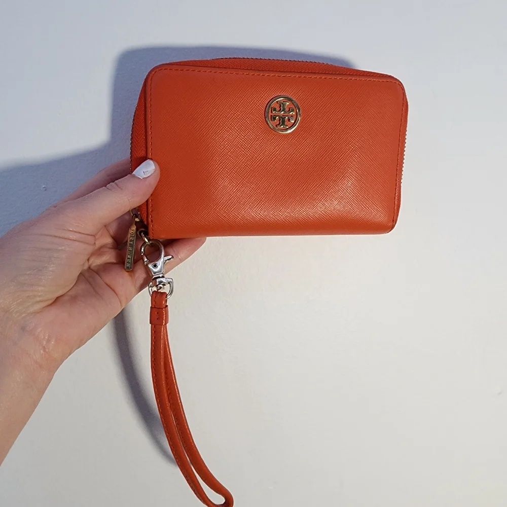 Tory Burch Orange Wristlet Wallet